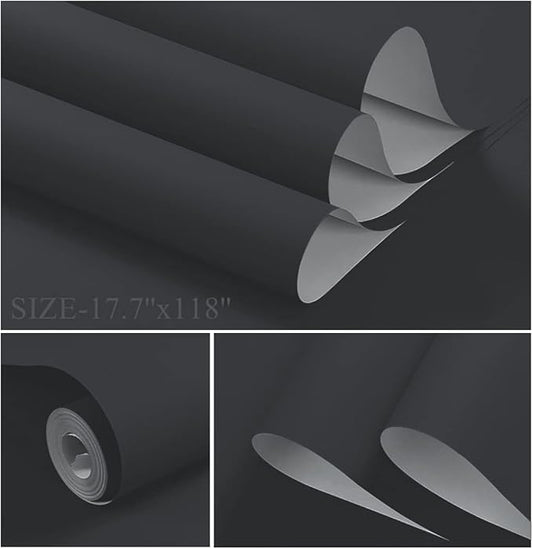 Dimoon 236''x17.7'' Grey Peel and Stick Wallpaper Contact Paper Modern Self - Image 2