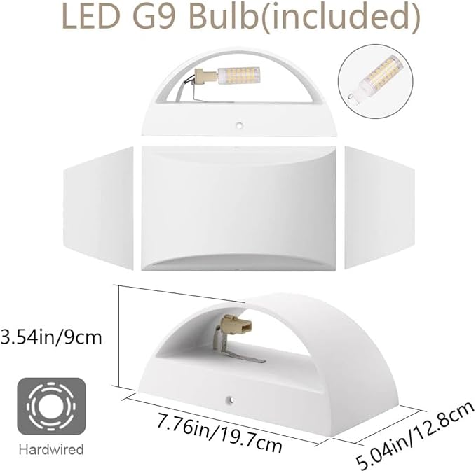 Aipsun Aluminum Modern Indoor LED Wall Sconce Hardwired Interior Wall Lights - Image 9