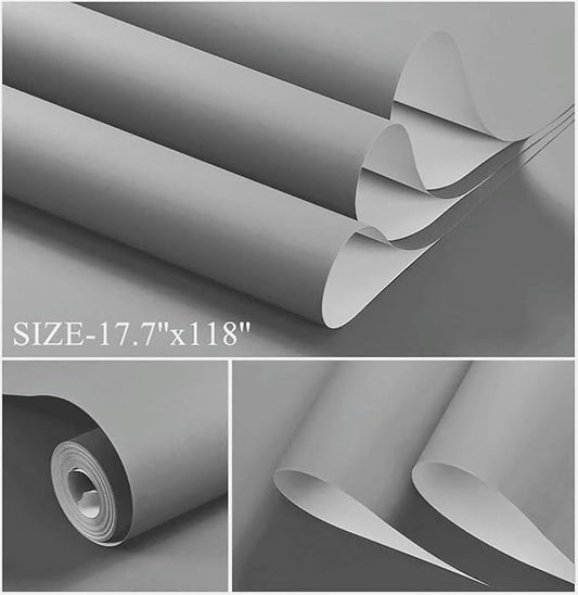 Dimoon 78.7''x17.7'' Grey Peel and Stick Wallpaper Contact Paper Modern Self - Image 2