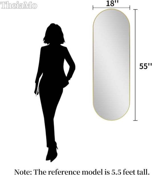 Oval Full Length Mirror, Ultra-Clear Explosion-Proof Dressing Mirror, Simple & - Image 2