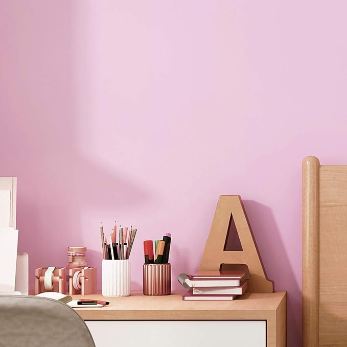 118"x17.7" Pink Peel and Stick Wallpaper Solid Color Contact Paper - Image 8