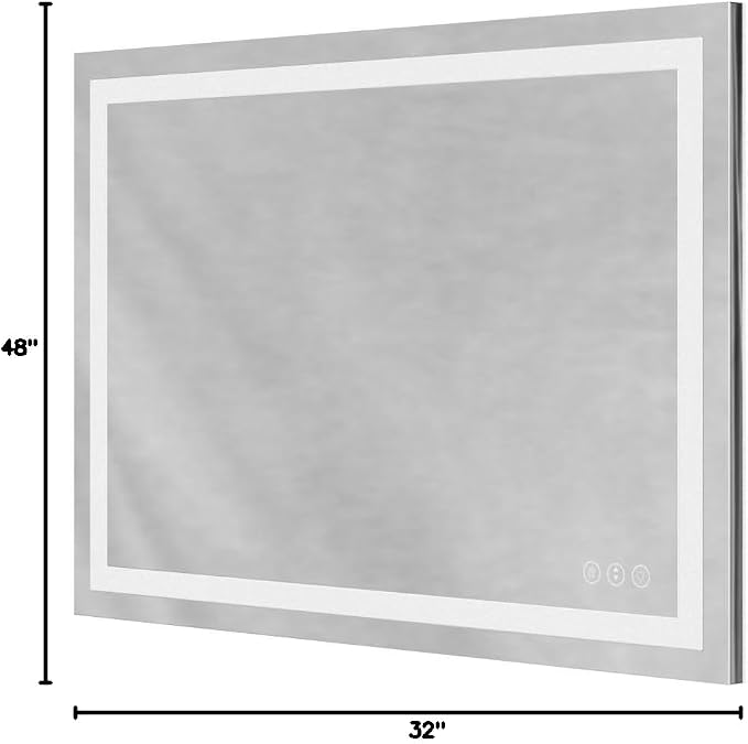 LOAAO 48X32 LED Bathroom Mirror - Image 9