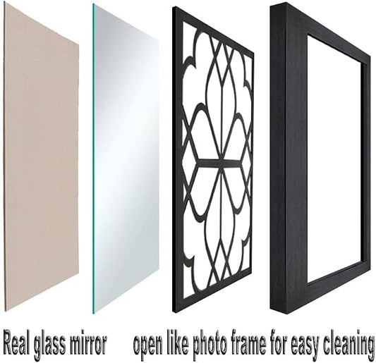 Wocred Set of 4 Mirrors Square Wall Mirror, Gorgeous Rustic Farmhouse Accent - Image 2