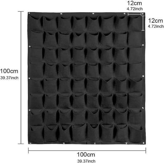 Hanging Planting Grow Bags, 64 Pockets Hanging Vertical Wall Planter Wall - Image 2