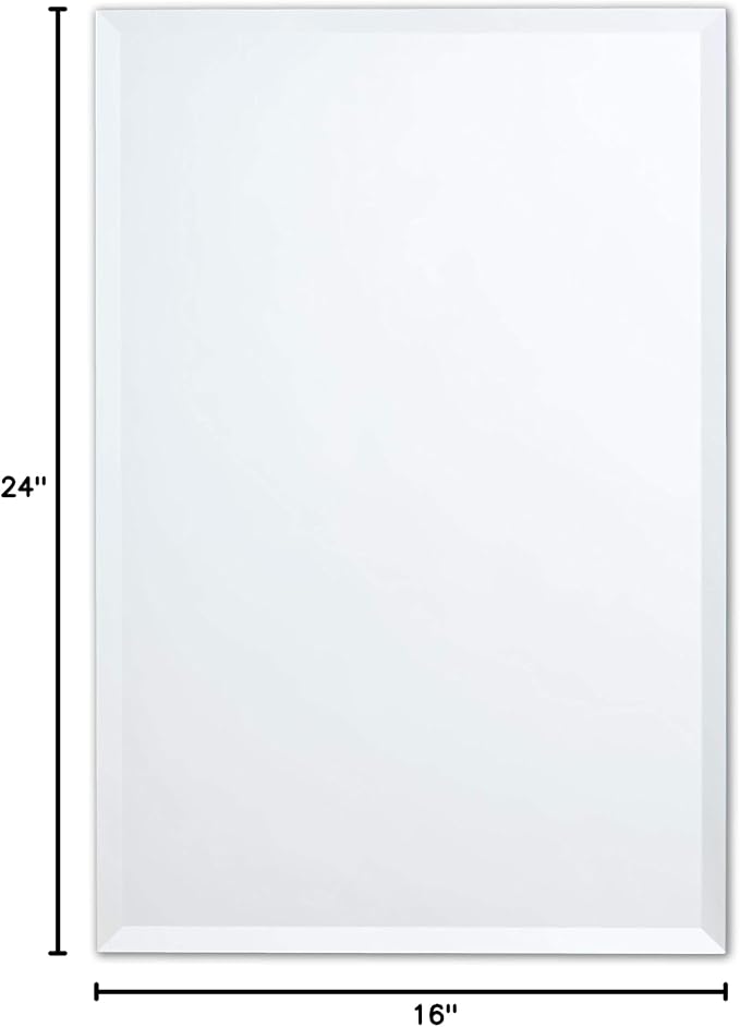 Better Bevel Frameless Rectangle Mirror, 16-in x 24-in Bathroom Wall Mirror - Image 10