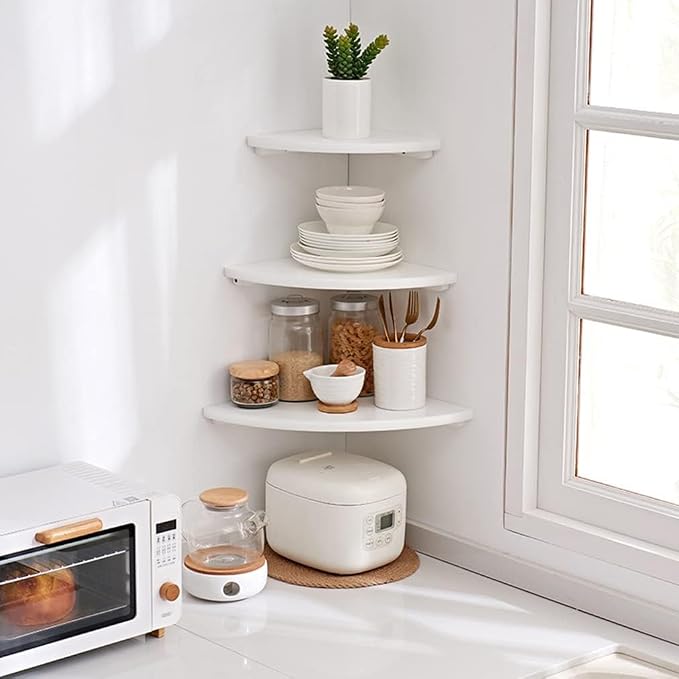 Corner Shelves, Round End Wall Mount - Image 8