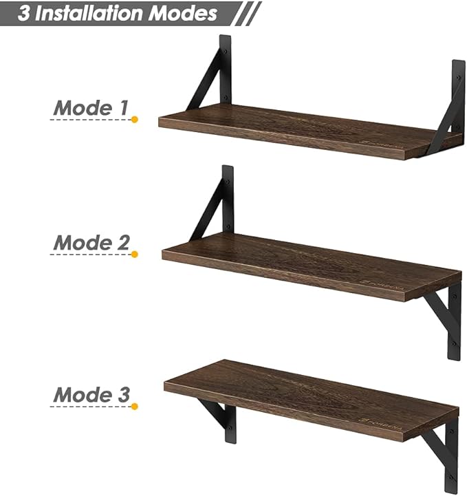 Forbena Rustic Floating Book Shelves - Image 7