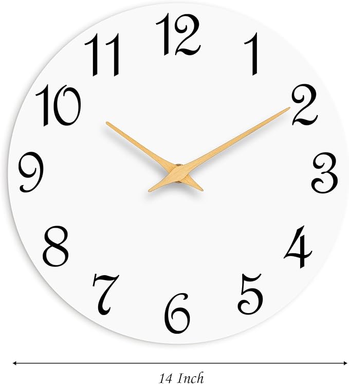 Roymnie Wall Clock 14 Inch, Modern Wall Clocks Battery Operated, Silent Non - Image 9