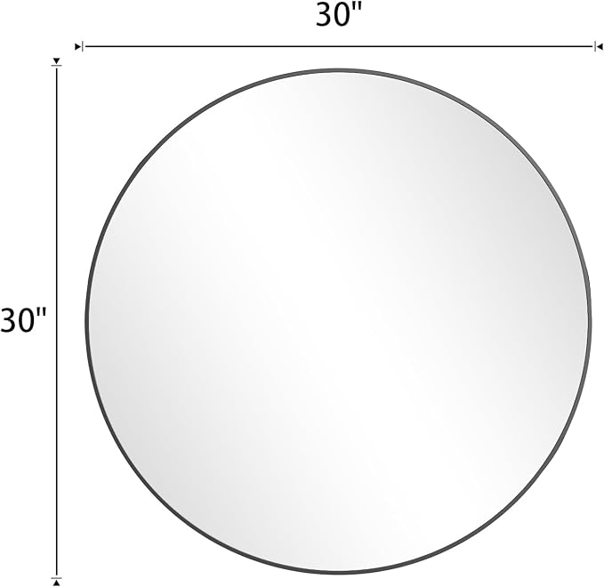 BEAUTYPEAK 30 Inch Round Mirror, Metal Frame Circle Mirror, Wall Mounted - Image 9