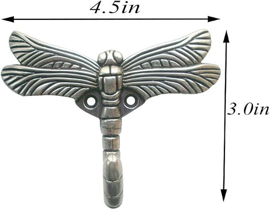 2pcs Dragonfly Coat Hooks Decorative Creativity Wall Mounted Hanger Hook - Image 2