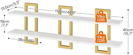 HOOBRO Floating Shelves, 15 Inch Wall Shelf Set of 3, Wall Mounted Storage - Image 2