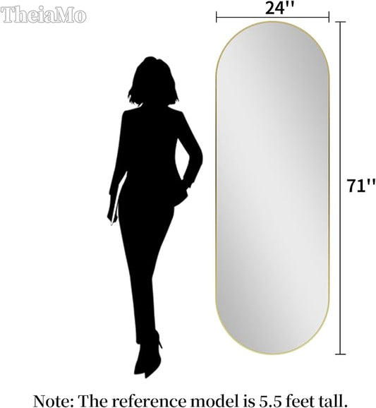 Oval Full Length Mirror, Ultra-Clear Explosion-Proof Dressing Mirror, Simple & - Image 2