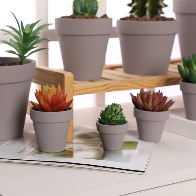 Yishang 36 pcs Small Mini Grey Clay Pots, 2.5'' Terracotta Pot Clay Ceramic Pottery Planter,Cactus Flower Terra Cotta Pots,Succulents Nursery Pots,with Drainage Hole,Great for Crafts,Wedding Favor