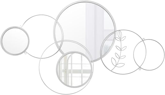 Hicarer Wall Mirror Decorative 41.34'' x 17.72'' Round Modern Metal Wall - Image 2