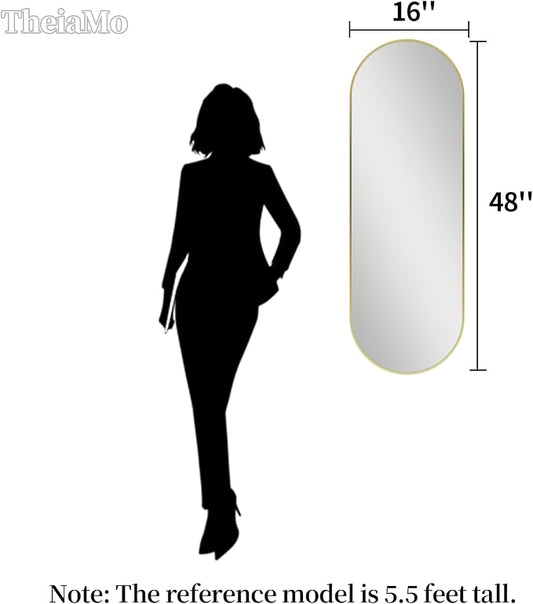 Oval Full Length Mirror, Ultra-Clear Explosion-Proof Dressing Mirror, Simple & - Image 2