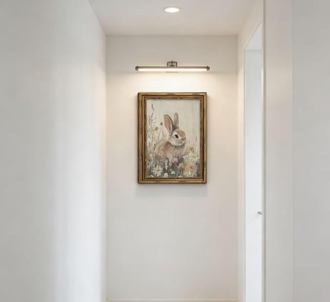 Vintage Gold Framed Easter Bunny Wall Art Spring Rabbit and Wildflowers - Image 9