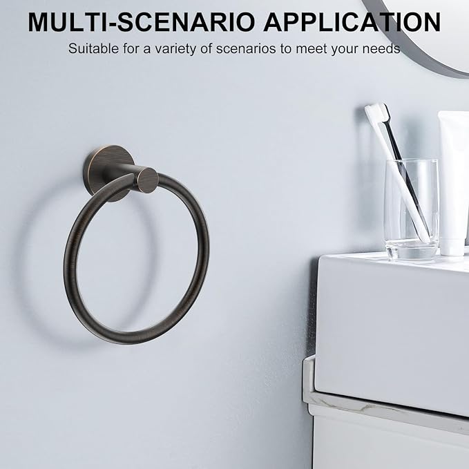 SetSail Towel Holder for Bathroom Wall Screw-in Towel Ring Stainless Steel Hand - Image 7