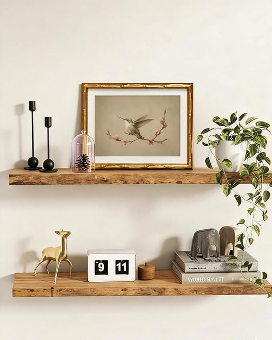 InSimSea Gold Bamboo Framed Canvas Wall Art, Vintage Spring Bird Paintings - Image 2
