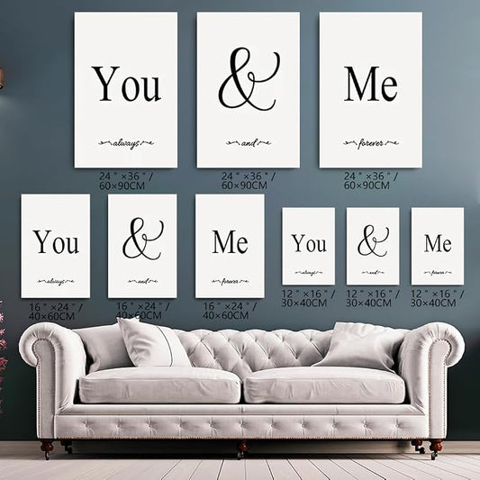 GUBIYU Black & White Bedroom You And Me Canvas Poster - Image 2