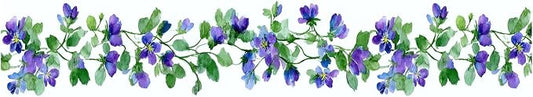 Purple Blue Floral Wallpaper Border 196x4 Inch Peel and Stick Wall Border Self - Image 2
