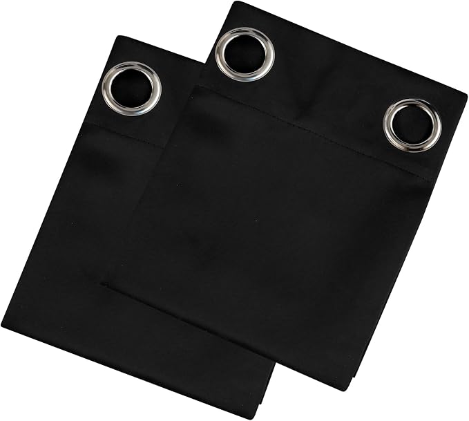 LEMOMO Blackout Curtains 52 x 90 Inch Long Black Curtains Set of 2 Panels Room - Image 9