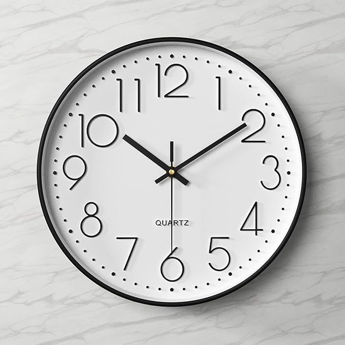 Tosnail 12 Inch Large Non Ticking Wall Clock, Round Silent Battery Operated - Image 6