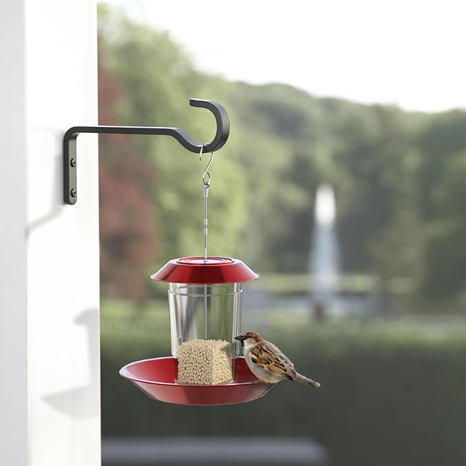 14.17 Inch Black Heavy Duty Outdoor Plant Hangers for Hanging Baskets, Iron Hanging Plant Brackets for Hanging Plants Outside, Metal Plant Hooks Plant Wall Hooks for Hanging Lantern (2 pcs)