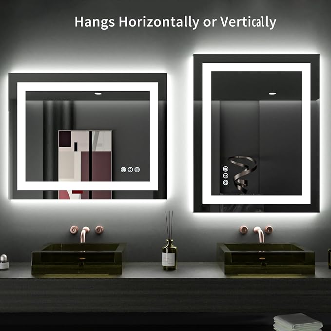 LOAAO 28"X32" LED Bathroom Mirror - Image 8
