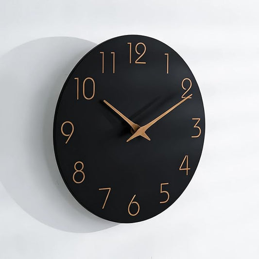 Mosewa Large Wall Clock 18 Inch Black Battery Operated Silent Non Ticking - Image 2