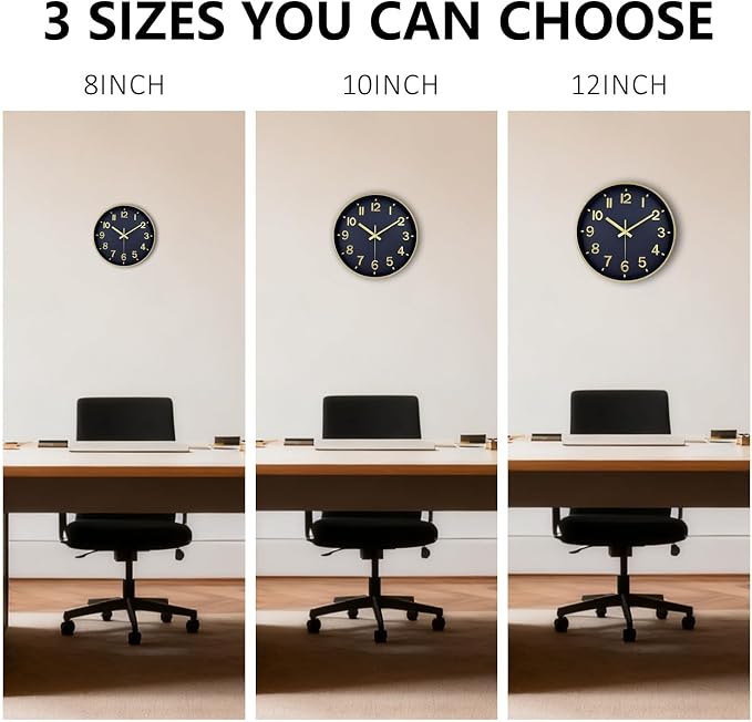 Wall Clocks Battery Operated, 12Inch Non Ticking Digital Wall Clock, Silent - Image 9