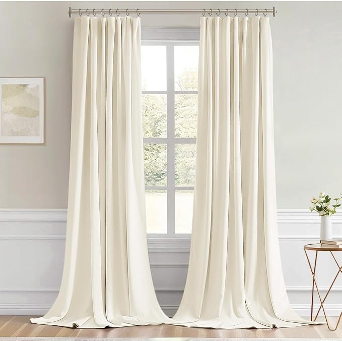 MIULEE Birch Back Tab Blackout Curtains 108 Inch Long 2 Panels Set - Image 9