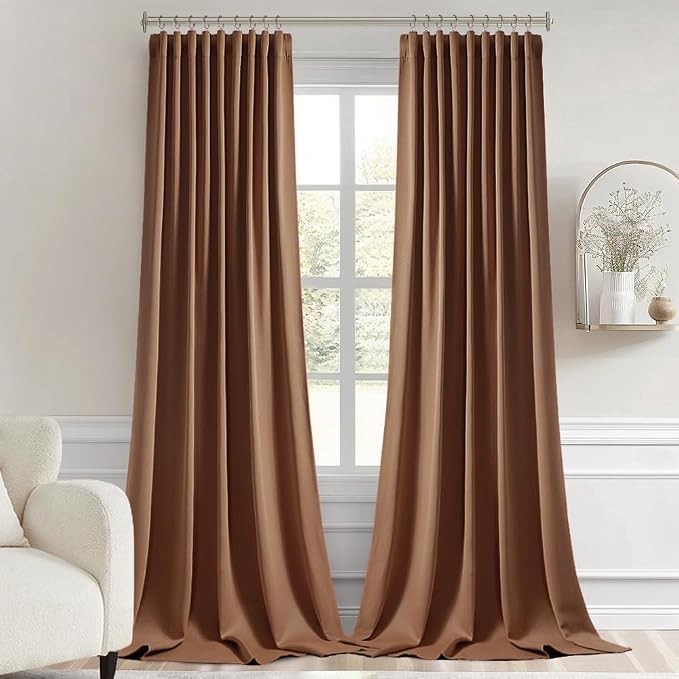 MIULEE Back Tab Blackout Curtains 120 Inch Long 2 Panels Set - Image 9