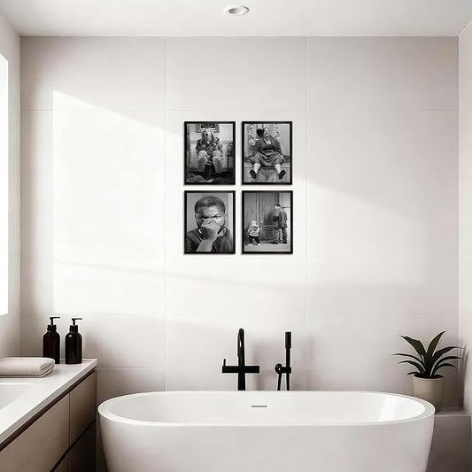 Funny Bathroom Wall Art Set of 4, Vintage Humor Bathroom Decor Wall Art - Image 2