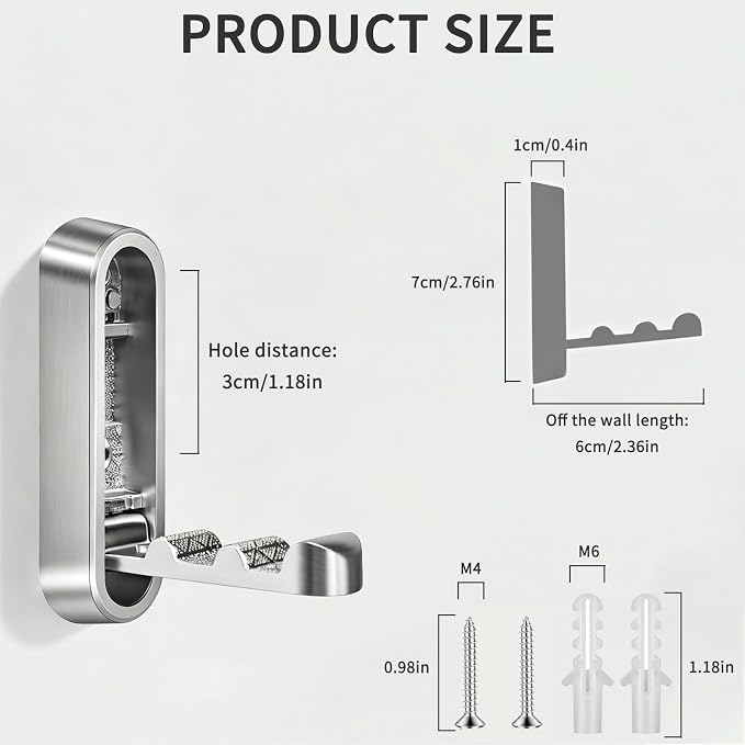 2PCS Foldable Wall Hooks, Flip Down Design - Image 7