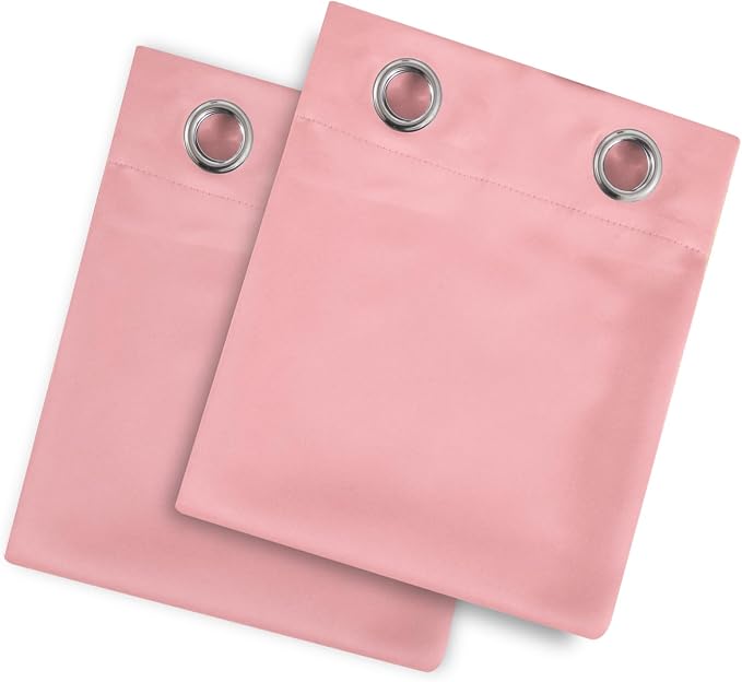 LEMOMO Blackout Curtains 52 x 120 Inch Long Pink Curtains Set of 2 Panels Room - Image 9
