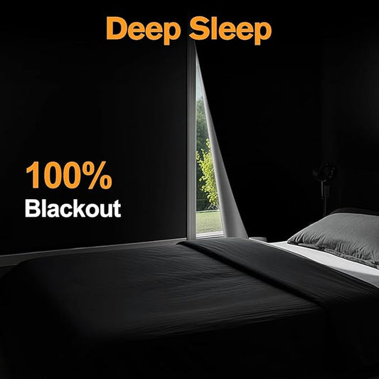 Blackout Blind,118x57 inches Portable Black Out Blinds Stick On Window - Image 2