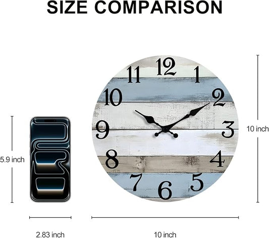 JoFomp 10 Inch Wooden Wall Clocks Battery Operated, Silent Wall Clock Non - Image 2