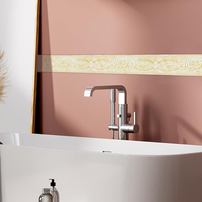 AbaBoorty Beige Floral Wallpaper Border Decor 394"X4.1" Peel and Stick Wall - Image 9