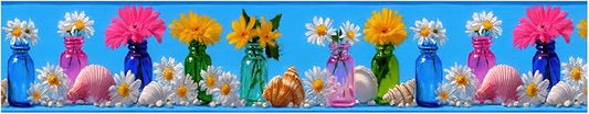 Wildflower Vase Wallpaper Border 196x4 Inch Removable Wall Border Peel and - Image 2