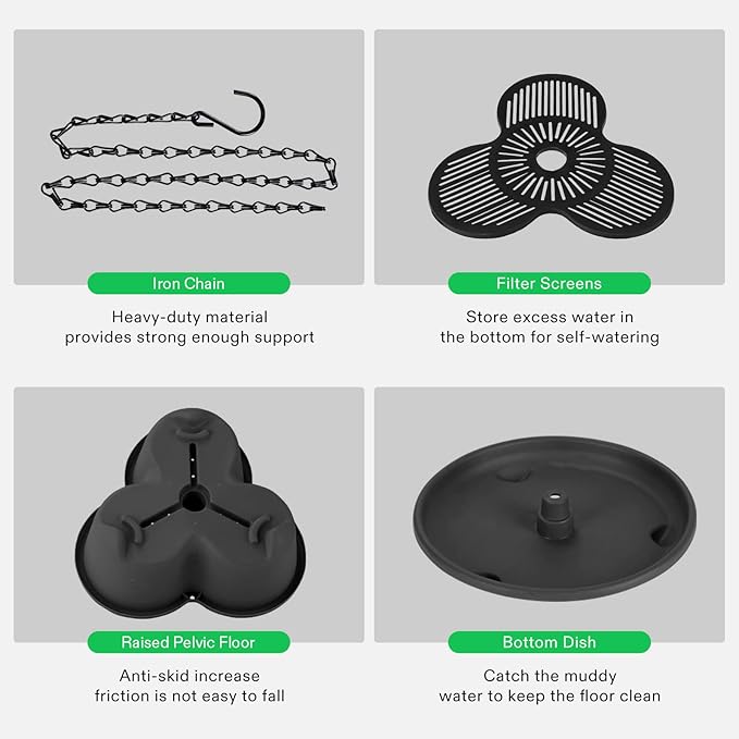 VIVOSUN 5 Tier Vertical Gardening Stackable Planter for Strawberries, Flowers, Herbs, Vegetables, Black