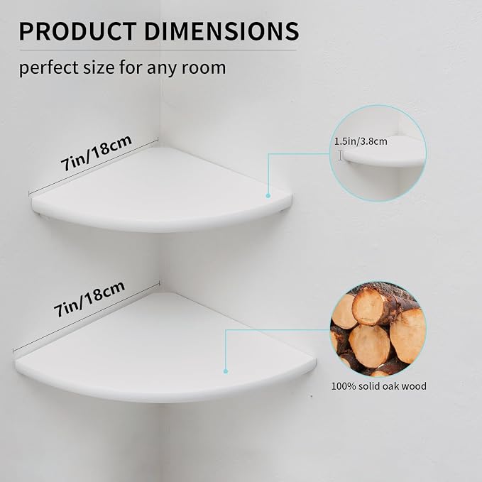 Corner Shelf, Round End Wall Mount Display Shelf - Image 7