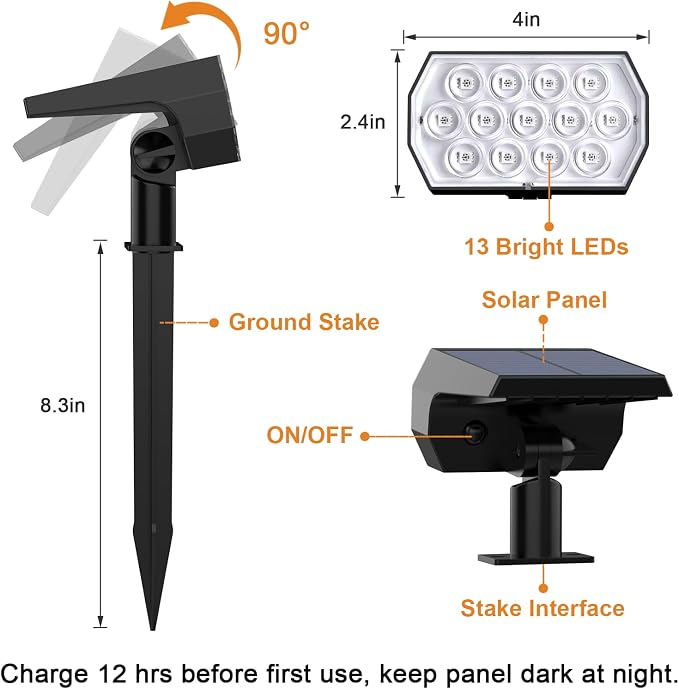 WELALO Solar Color Changing Spot Lights Outdoor, Waterproof Solar Halloween - Image 6