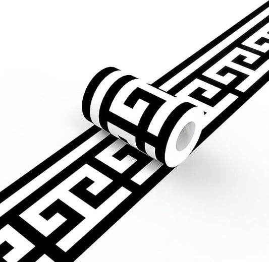 Black and White Wallpaper Border Trim Peel and Stick Boarders Self Adhesive - Image 2