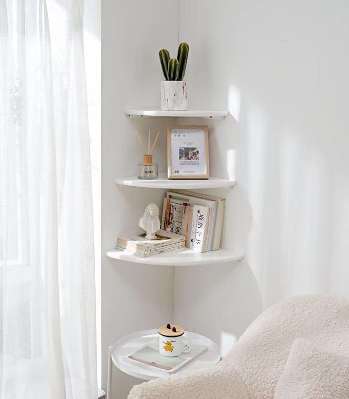 Corner Shelves, Floating Corner Shelf, Round End - Image 8
