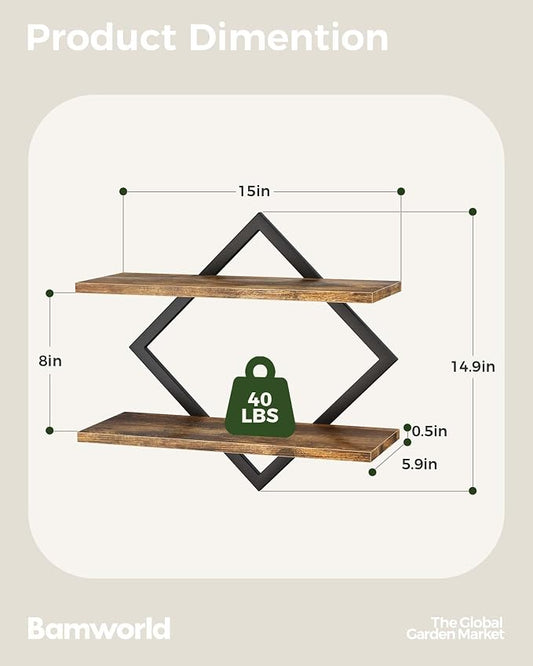 Bamworld Floating Shelves for Wall Planters for Indoor Plants Hanging Shelves - Image 2
