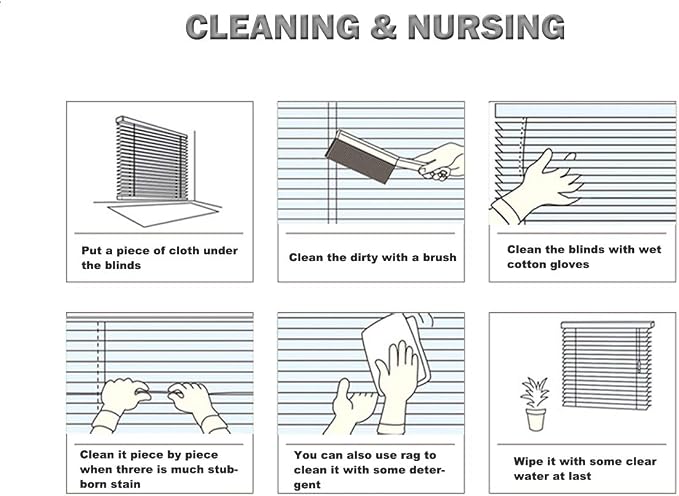 YIIBAII Mini Blinds Suitable for 47.5" W x 64" H Windows 1" Aluminum Horizontal - Image 9