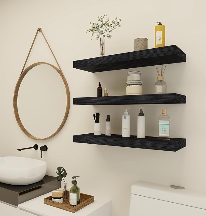Vervida® 6 Pack Black Floating Shelves, Holds Up to 37 Lbs, - Image 6