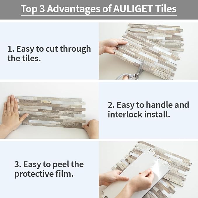 AULIGET Peel and Stick Backsplash - Image 7