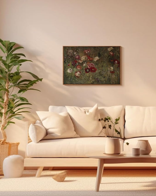 InSimSea Framed Canvas Wall Art Vintage Decor, Flowers Large Wall Art Prints - Image 2