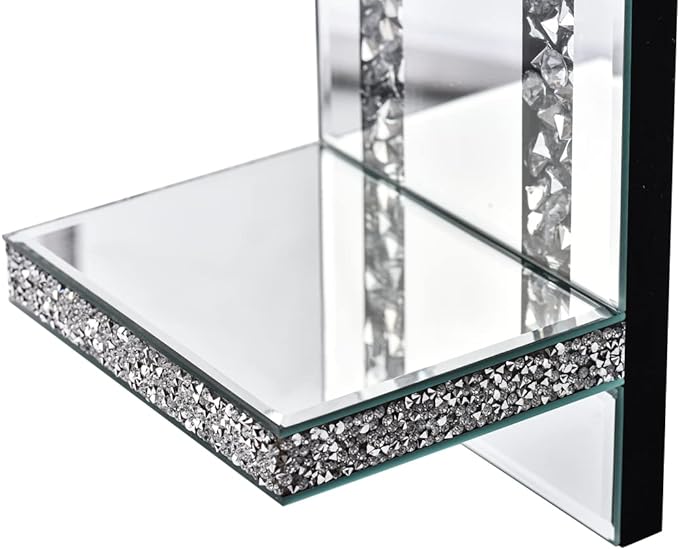 Aeveco Crystal Crush Diamond Mirrored Candle Sconces, Wall Decorations - Image 7